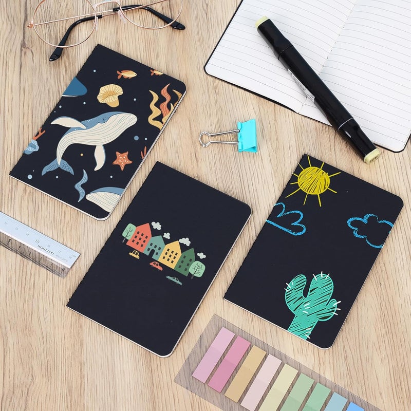 LABUK 12pcs Pocket Notebook 3.5 x 5.5in, Lined Small Notebooks, Black Softcover Memo Notepad for Men Women, 30 Sheets, 60 Pages - Image 5